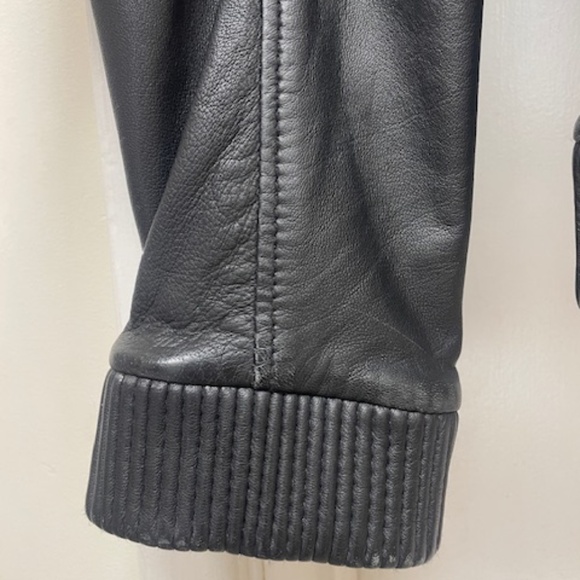 MANGO Genuine Leather Collection Black Leather Jacket - Picture 7 of 9